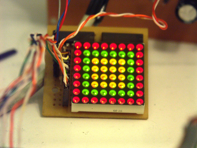 Matriz de LEDs en funcionamiento